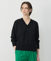 クリアレーヨンストレッチ Vネックニット