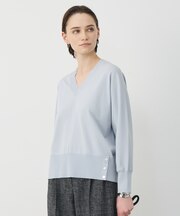 クリアレーヨンストレッチ Vネックニット