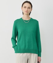 グロッシーペーパーブレンド クルーネックプルオーバー