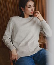グロッシーペーパーブレンド クルーネックプルオーバー