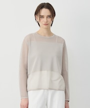 パネルパターンメッシュ ニットプルオーバー