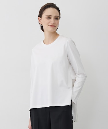 シフォンプリーツコンビ カットソー