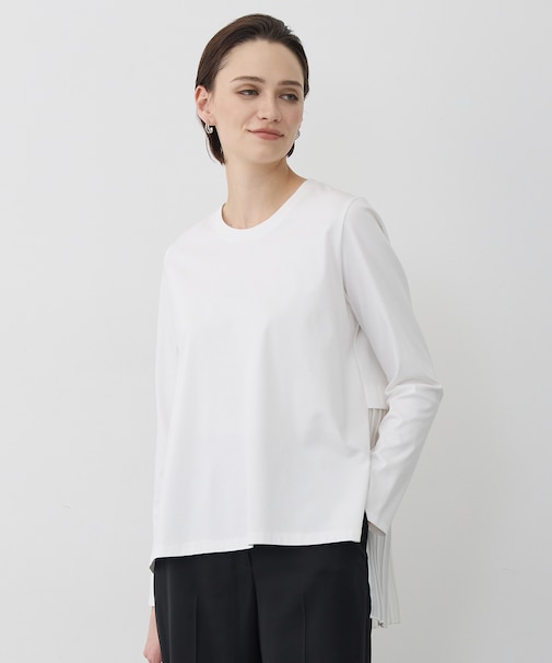 シフォンプリーツコンビ カットソー