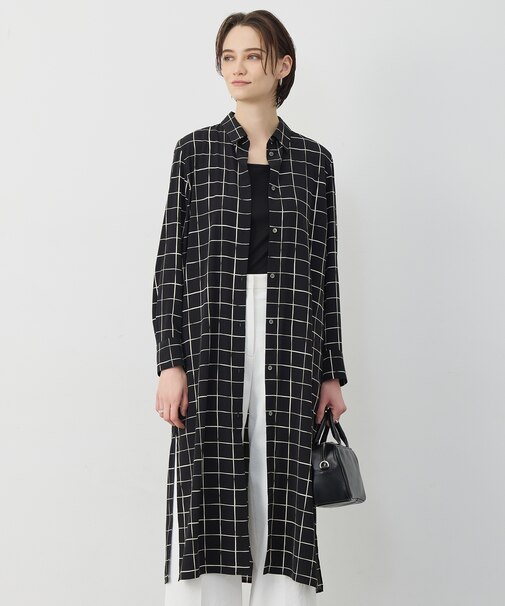 【30th ANNIVERSARY】 ウィンドウペンプリント シャツワンピース