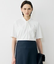 ストレッチジョーゼット ドレープデザインブラウス