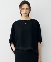 【WEB限定カラーあり】 FluidBackSatin クロップドブラウス