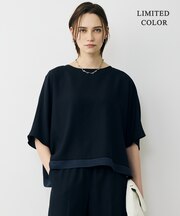 【WEB限定カラーあり】 FluidBackSatin クロップドブラウス