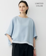 【WEB限定カラーあり】 FluidBackSatin クロップドブラウス