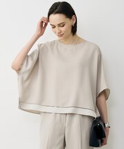 【WEB限定カラーあり】 FluidBackSatin クロップドブラウス