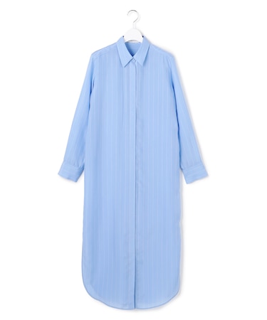 【WEB＆一部店舗限定】PreshrunkCupraStripe シャツワンピース