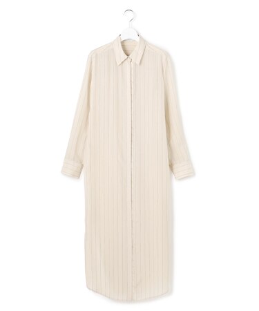 【WEB＆一部店舗限定】PreshrunkCupraStripe シャツワンピース