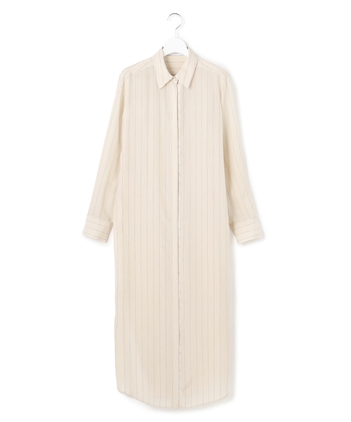 【WEB＆一部店舗限定】PreshrunkCupraStripe シャツワンピース