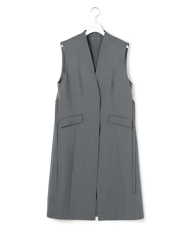 【WEB＆一部店舗限定】 SerikaWorsted ノーカラーロングジレ