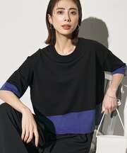 VIS/NYハイゲージ バイカラーニットT