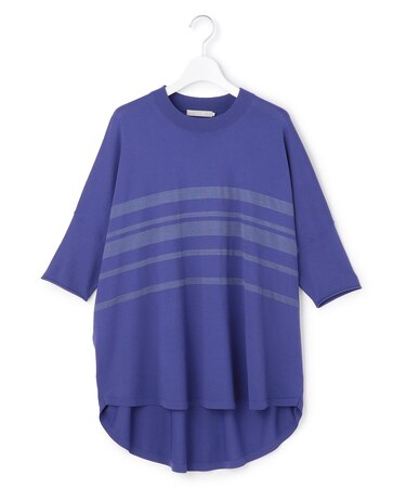 VIS/NYハイゲージランダムボーダー 半袖ニット