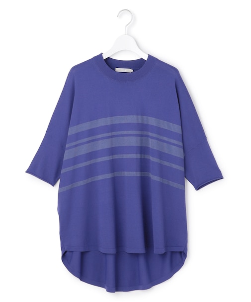 VIS/NYハイゲージランダムボーダー 半袖ニット