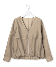 【WEB限定カラーあり】 リヨセルナイロンワッシャー Vネックブルゾン