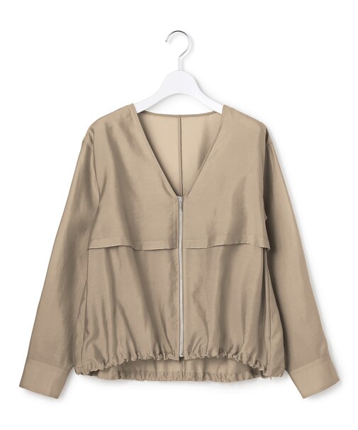 【WEB限定カラーあり】 リヨセルナイロンワッシャー Vネックブルゾン