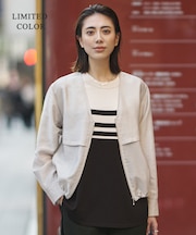 【WEB限定カラーあり】 リヨセルナイロンワッシャー Vネックブルゾン