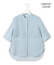 【WEB限定カラーあり】 FluidBackSatin バンドカラーシャツ