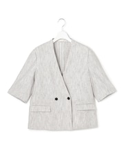 ストレッチMIXツイード 半袖ジャケット