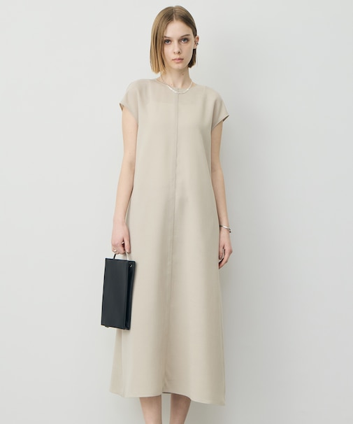 ドライアセテートスラブ フレンチスリーブワンピース