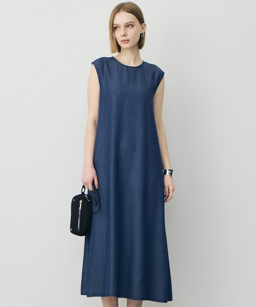 ナチュラルソフトデニム ノースリーブワンピース