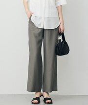 ワッシャーツイル ワイドストレートパンツ