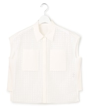 【WEB＆一部店舗限定】 SustainableSquareLace フレンチスリーブシャツ