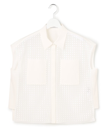 【WEB＆一部店舗限定】 SustainableSquareLace フレンチスリーブシャツ