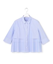 クリアタフタ レイヤードディテール クロップドシャツ