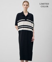 【WEB限定カラーあり】VIS/NYハイゲージ 半袖ポロニットワンピース