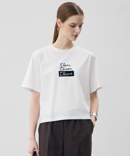 クロップド ロゴTEE（レタードプリント）