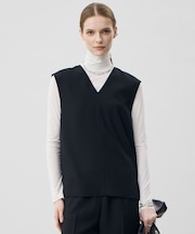 FluidBackSatin Vネックジレ