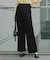 ウール2WAYストレッチ サスペンダー付きワイドストレートパンツ