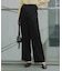 ウール2WAYストレッチ サスペンダー付きワイドストレートパンツ
