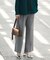 ウール2WAYストレッチ サスペンダー付きワイドストレートパンツ