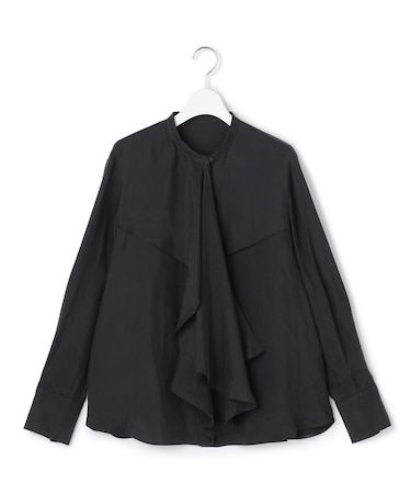 【WEB&一部店舗限定】DrapyCupraTwill フリルブラウス