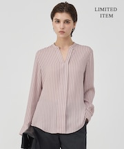 【WEB限定】BackSatinAmunzen キーネックブラウス