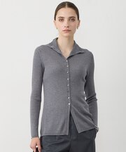 ウールシルクブレンド 2WAYリブニット