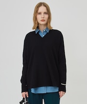 【WEB限定カラーあり】ソフトカシミヤミックス Vネックニット