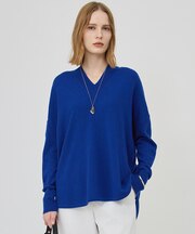 【WEB限定カラーあり】ソフトカシミヤミックス Vネックニット