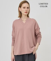 【WEB限定カラーあり】ソフトカシミヤミックス Vネックニット