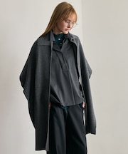 ソフトカシミヤミックス 衿付きニットストール