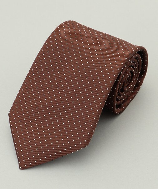 定番【日本製】シルク ネクタイ_ピンドット