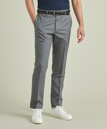 ロングセラー【洗える/折り目加工/シワになりにくい/ウエストアジャスター】ウォッシャブル サマーウール100％パンツ_定番色(ノータック)23/24年モデル