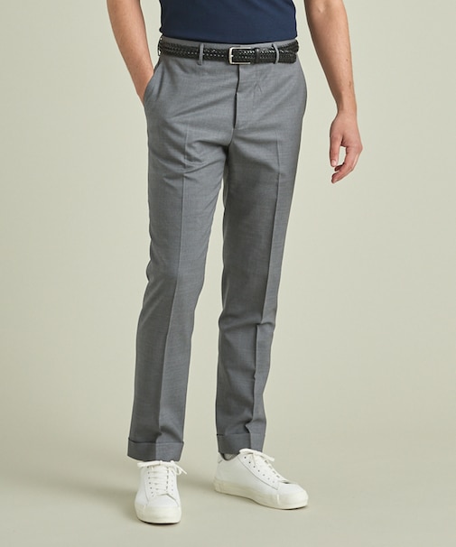 ロングセラー【洗える/折り目加工/シワになりにくい/ウエストアジャスター】ウォッシャブル サマーウール100％パンツ_定番色(ノータック)23/24年モデル