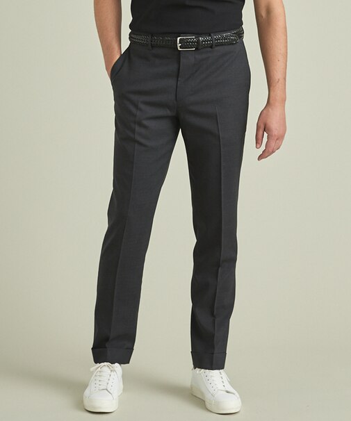 ロングセラー【洗える/折り目加工/シワになりにくい/ウエストアジャスター】ウォッシャブル サマーウール100％パンツ_定番色(ノータック)23/24年モデル