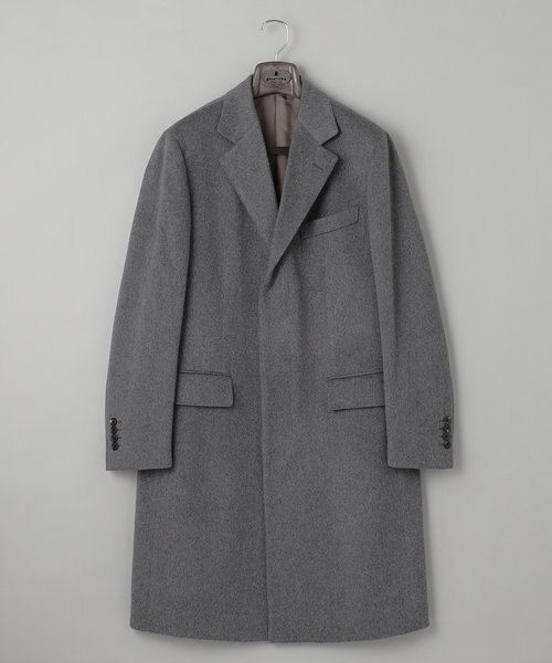 【新品 未使用 タグ付き✨】ピュアカシミヤ チェスターコート ダークグレー 比翼 新品 未使用 タグ付き✨】ピュアカシミヤ チェスターコート
