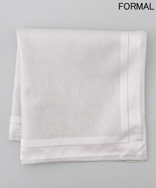 【WEAR BLACK】シルク100％ フォーマルチーフ_ペイズリー